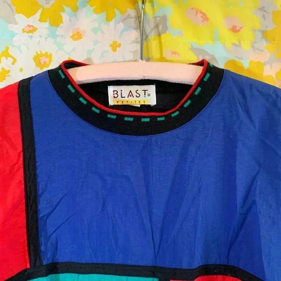 Mens colorblock 80s lightweight pull over crew neck sweater - Picture 7 of 11